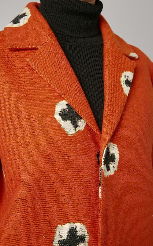 プリントテーラードコート