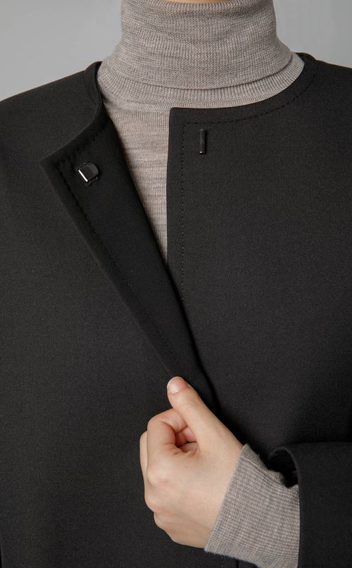 ツイルストレッチノーカラーコート