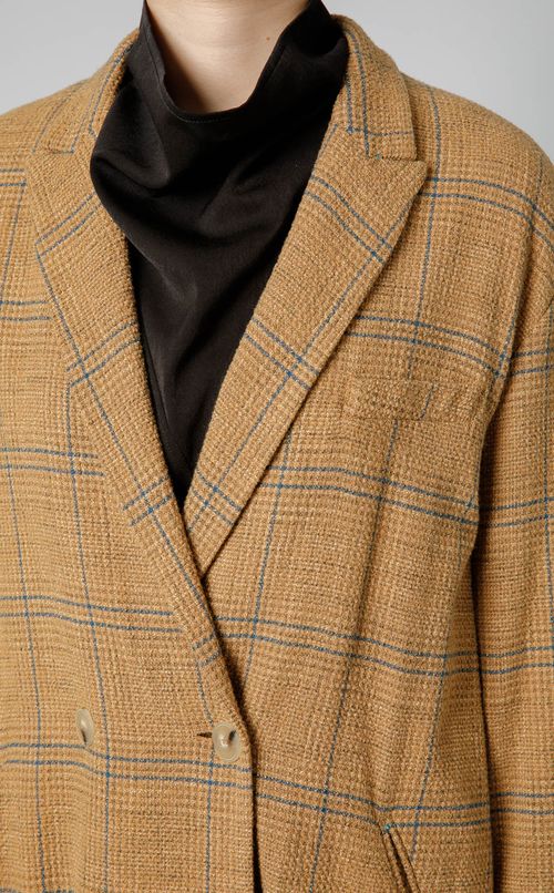 チェックテーラードコート