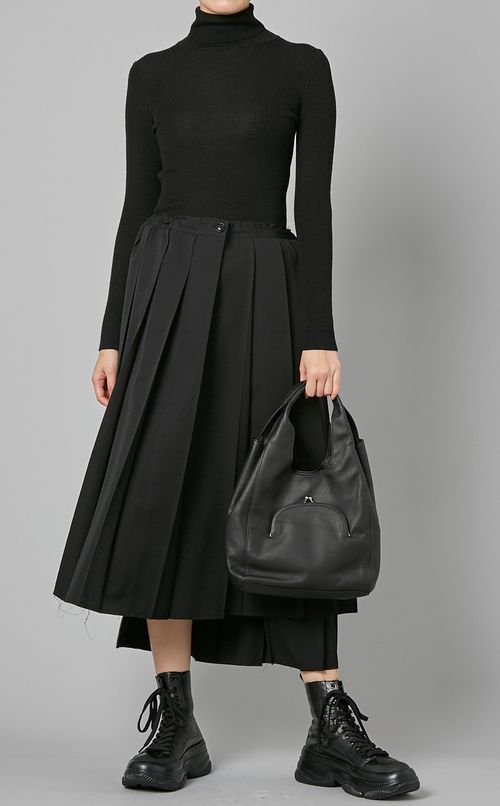 ウールレイヤードプリーツスカート