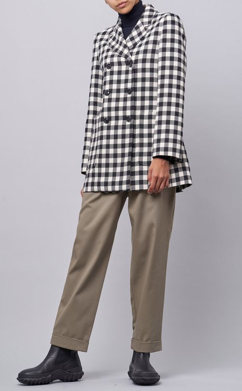 ギンガムチェックロングジャケット