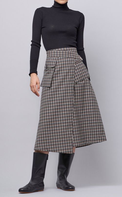 チェックミリタリースカート
