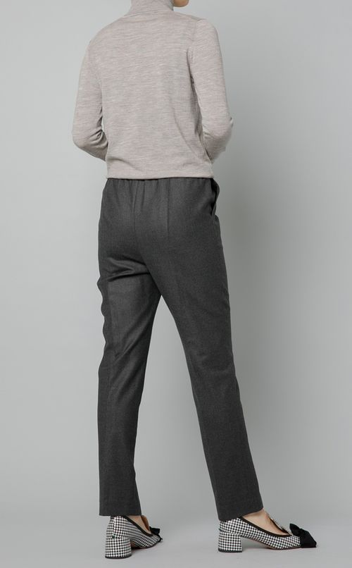 ウールサキソニースリットパンツ