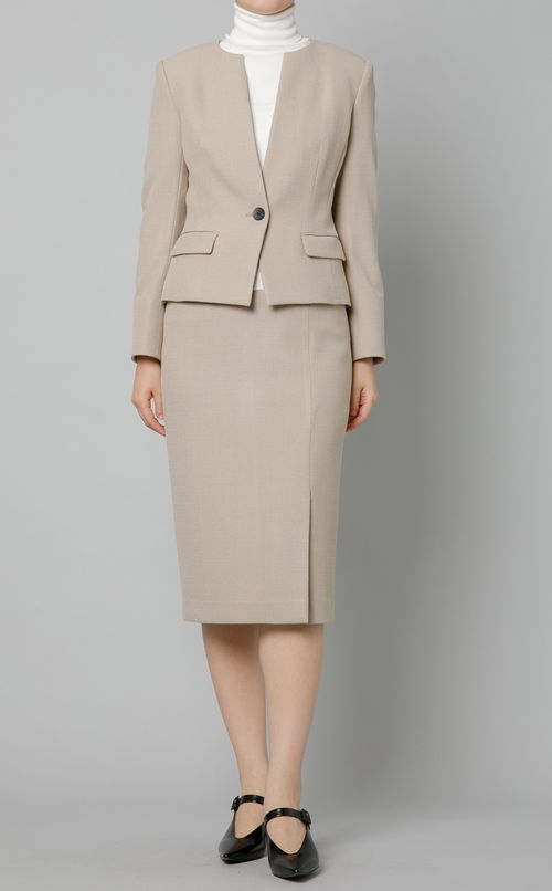 ノーカラーショートジャケット