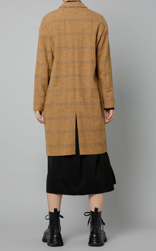 チェックテーラードコート