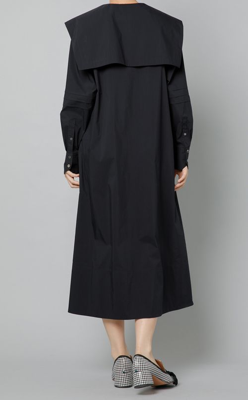 コットンストレッチビッグカラーワンピース