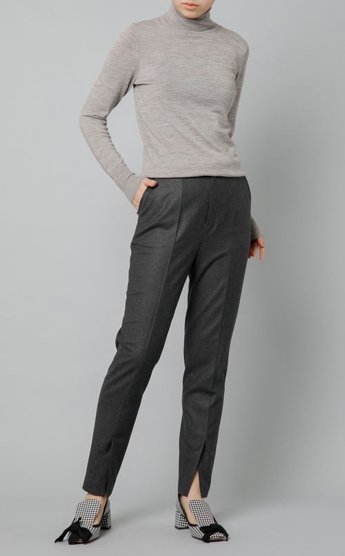 ウールサキソニースリットパンツ