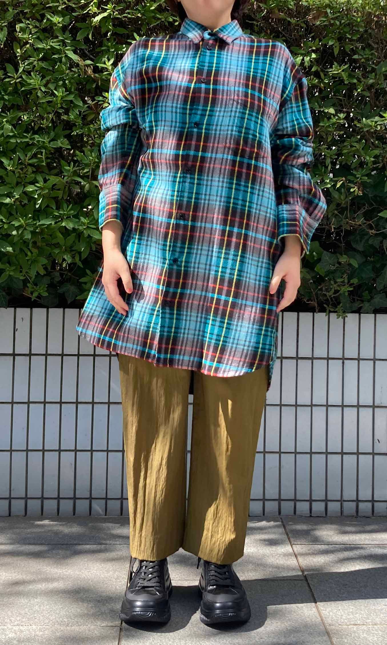 新品】ASPESI アスペジ カディコットン チェック柄 シャツ L 新品】ASPESI アスペジ カディコットン チェック柄 シャツ L