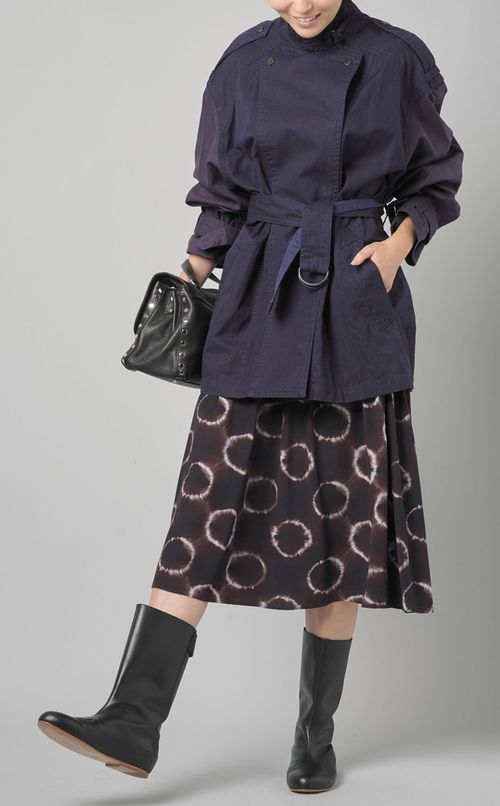 Vネックタイダイギャザーワンピース