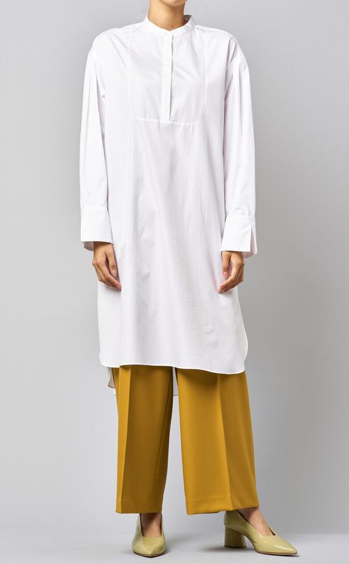 コットンロングシャツワンピース