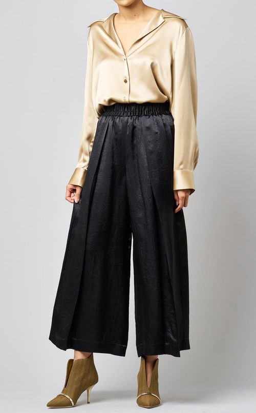 サテンワイドイージーパンツ