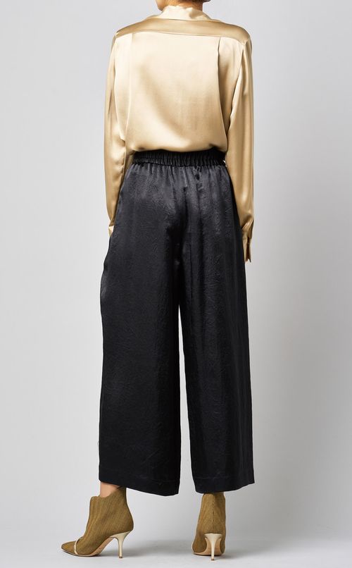 サテンワイドイージーパンツ