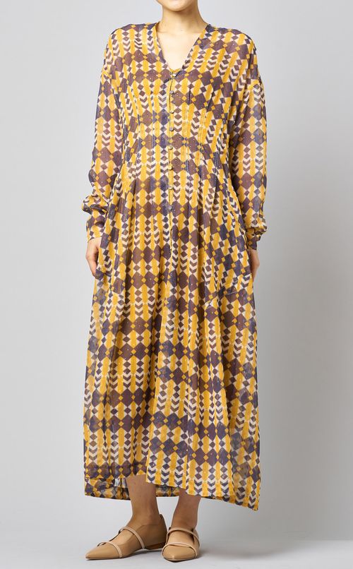 プリントシフォンワンピース