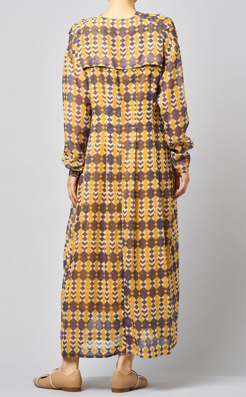 プリントシフォンワンピース