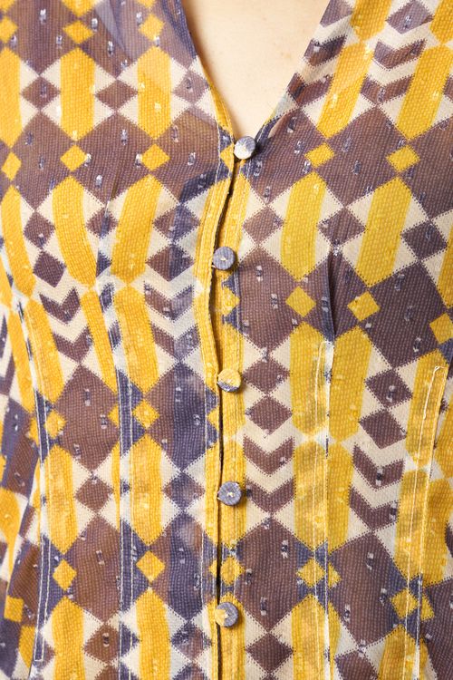 プリントシフォンワンピース