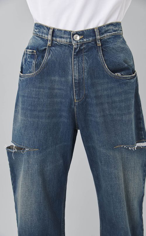 サイドスリット5ポケットデニムパンツ