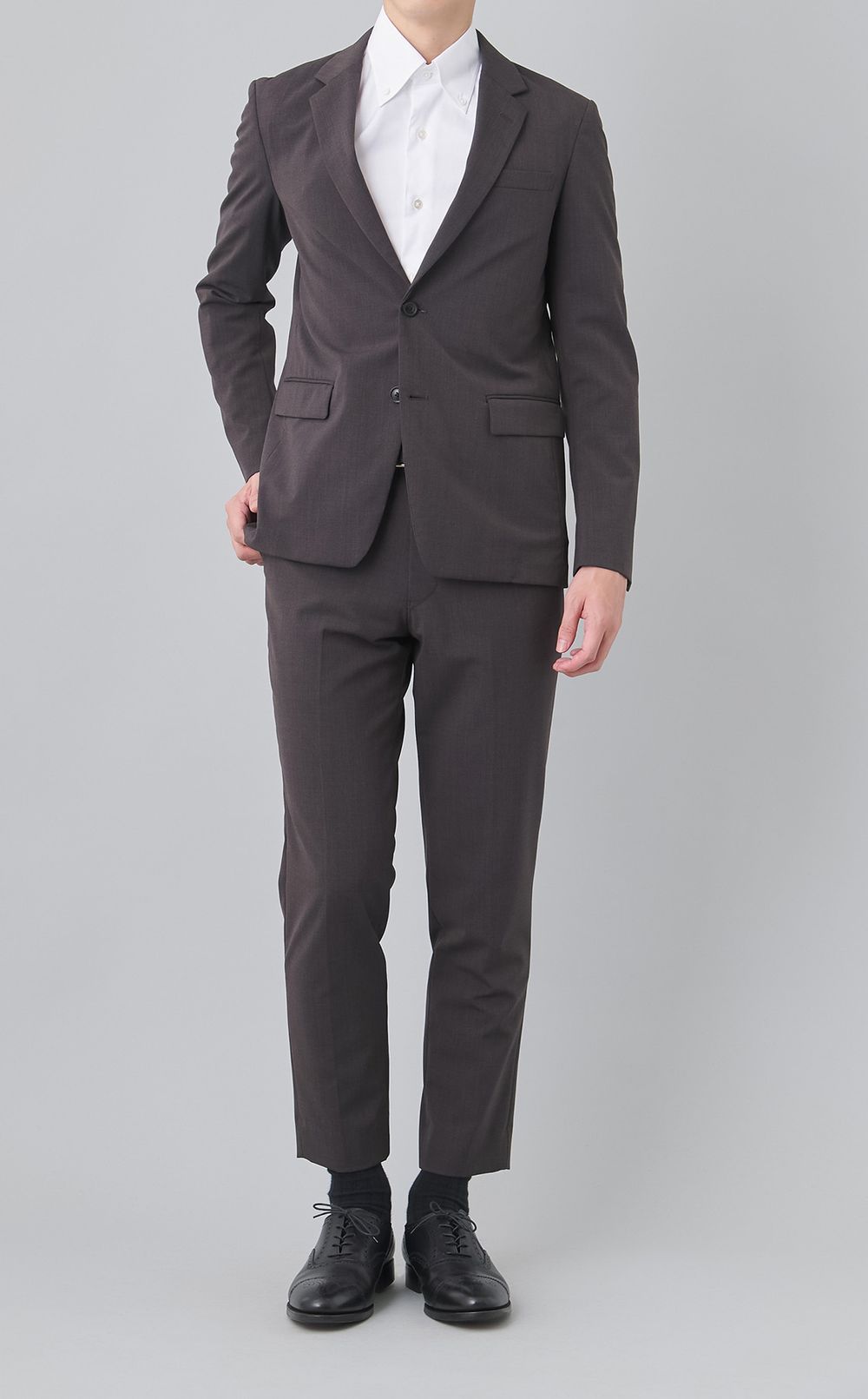 オックスボタンダウンドレスシャツ