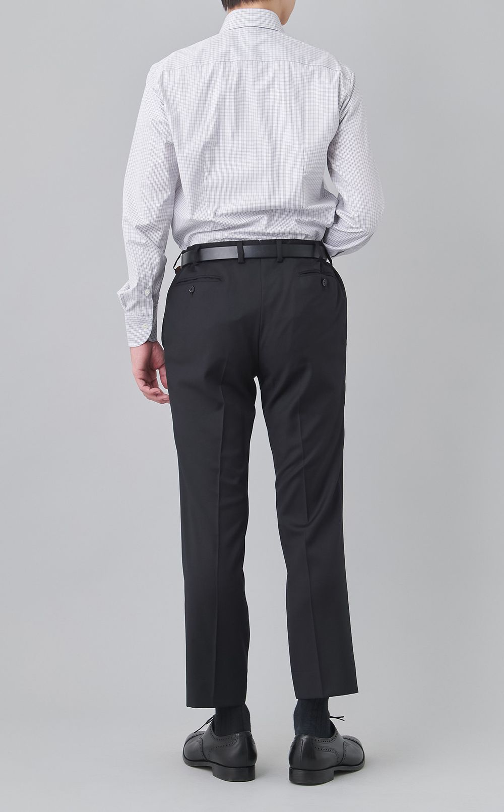 ワイドスプレッドチェックドレスシャツ