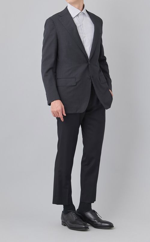 ワイドスプレッドチェックドレスシャツ