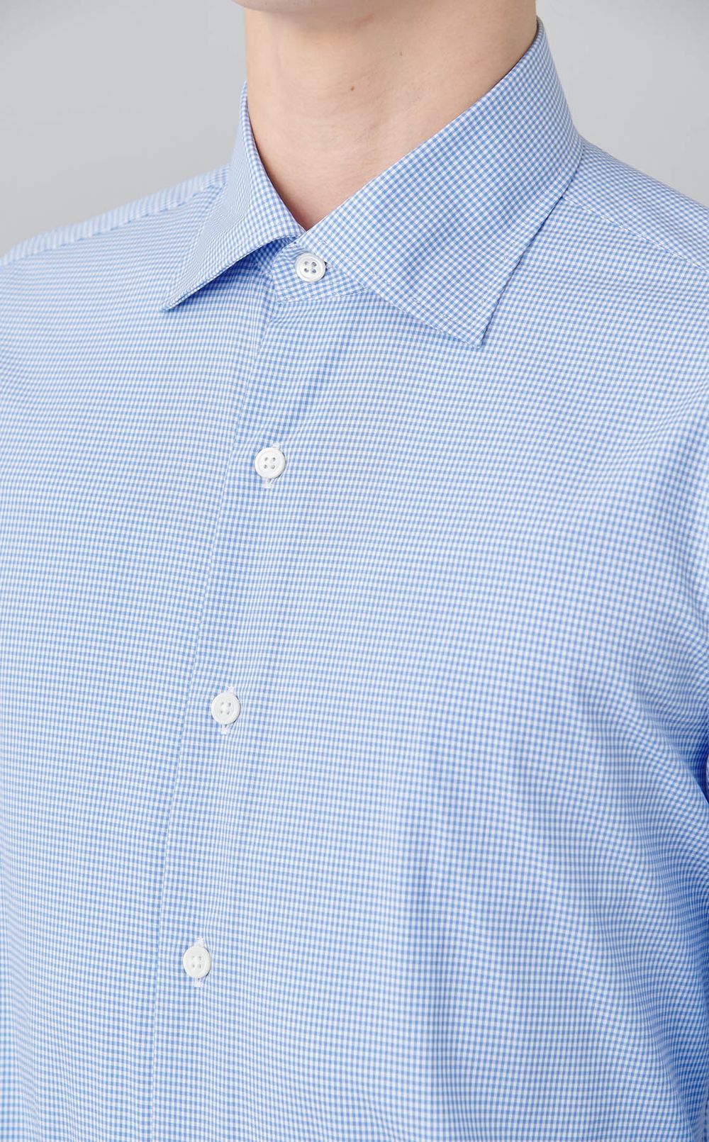 ワイドスプレッドギンガムドレスシャツ