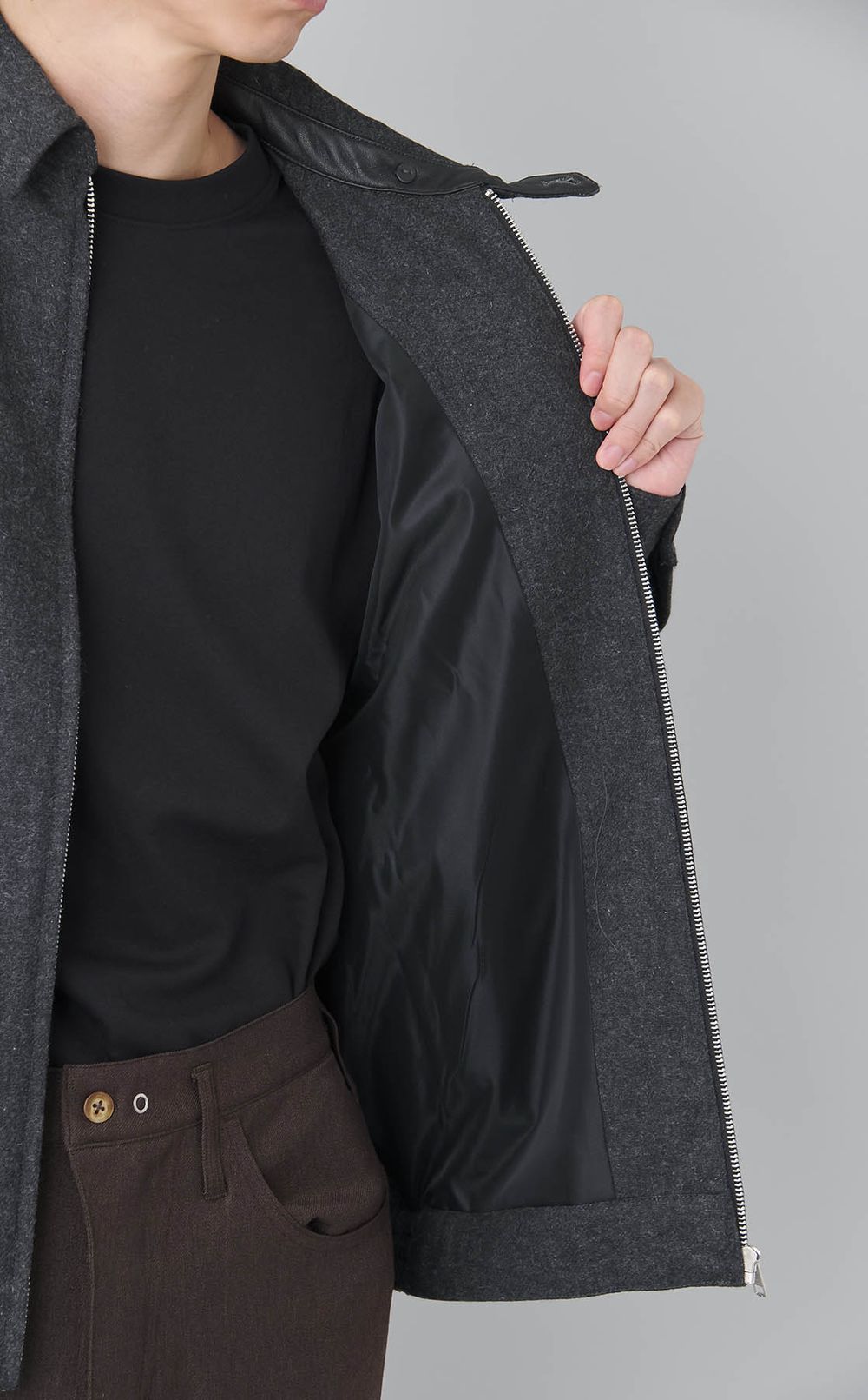 ウールミックスツイルジップブルゾン