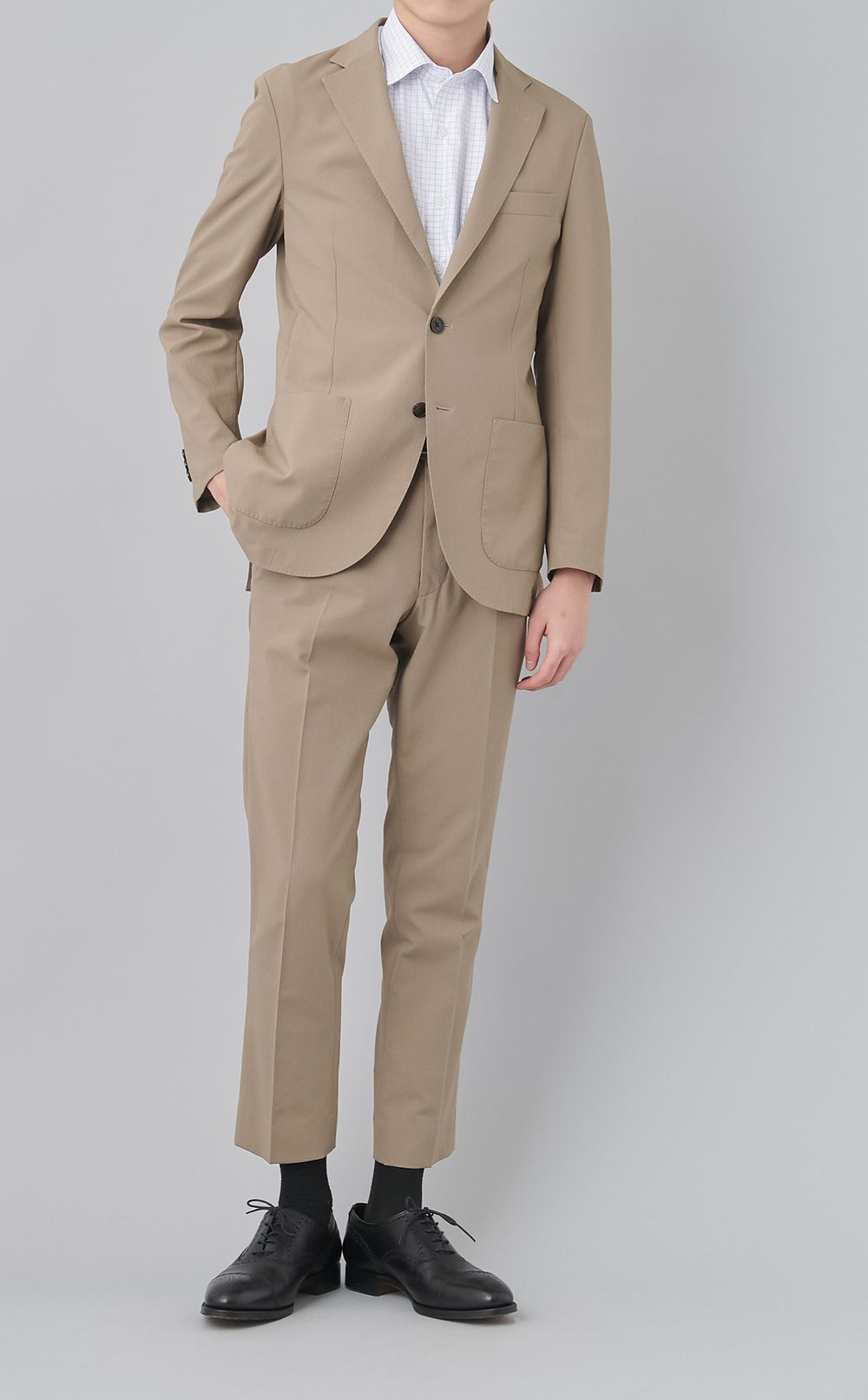 トロッターセミワイドチェックシャツ