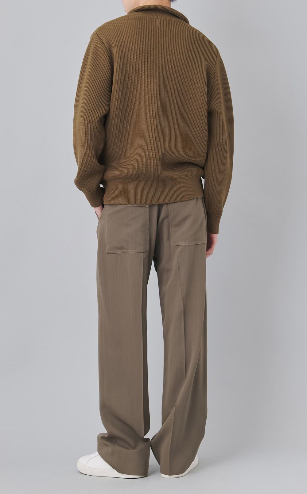 リブニットジップブルゾン