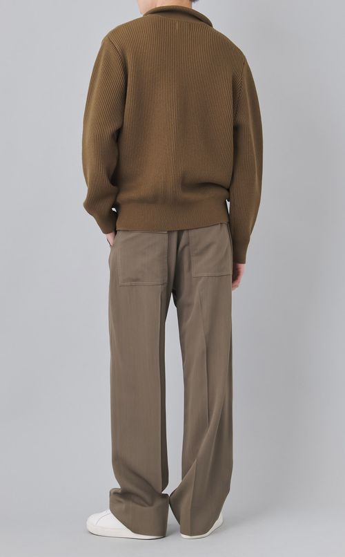 リブニットジップブルゾン