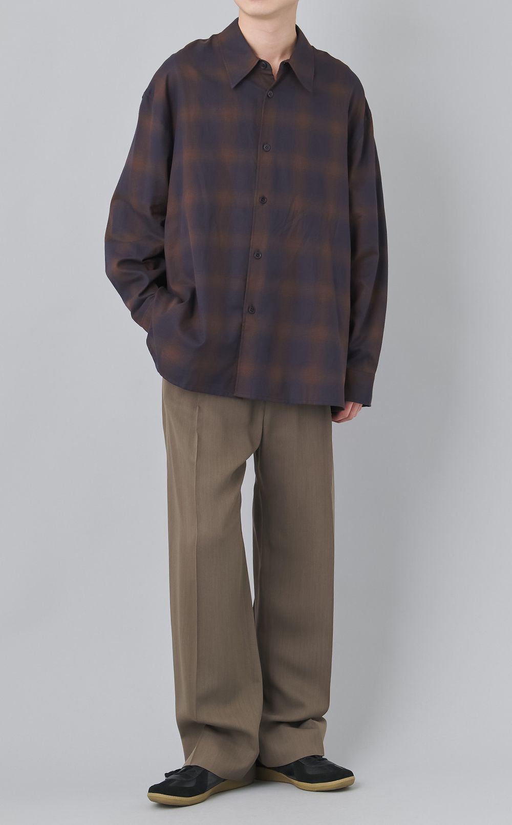 チェックオーバーサイズドシャツ