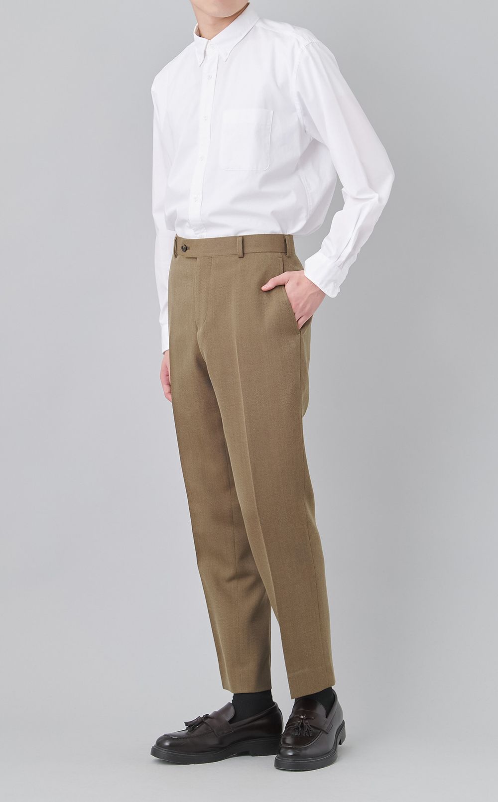 ウールコバートツイルスラックス