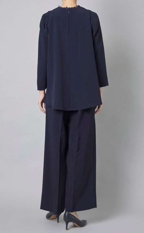 レース襟タックスリーブセットアップ