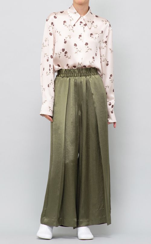 サテンワイドイージーパンツ