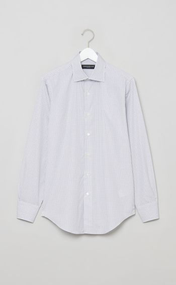 ワイドスプレッドチェックドレスシャツ