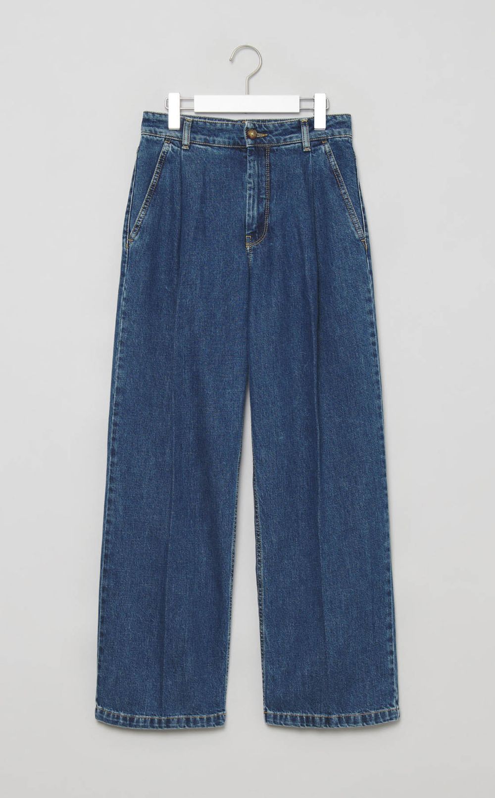 タックプリーツデニムパンツ