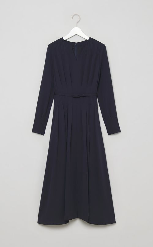 ピンタックVネックワンピース