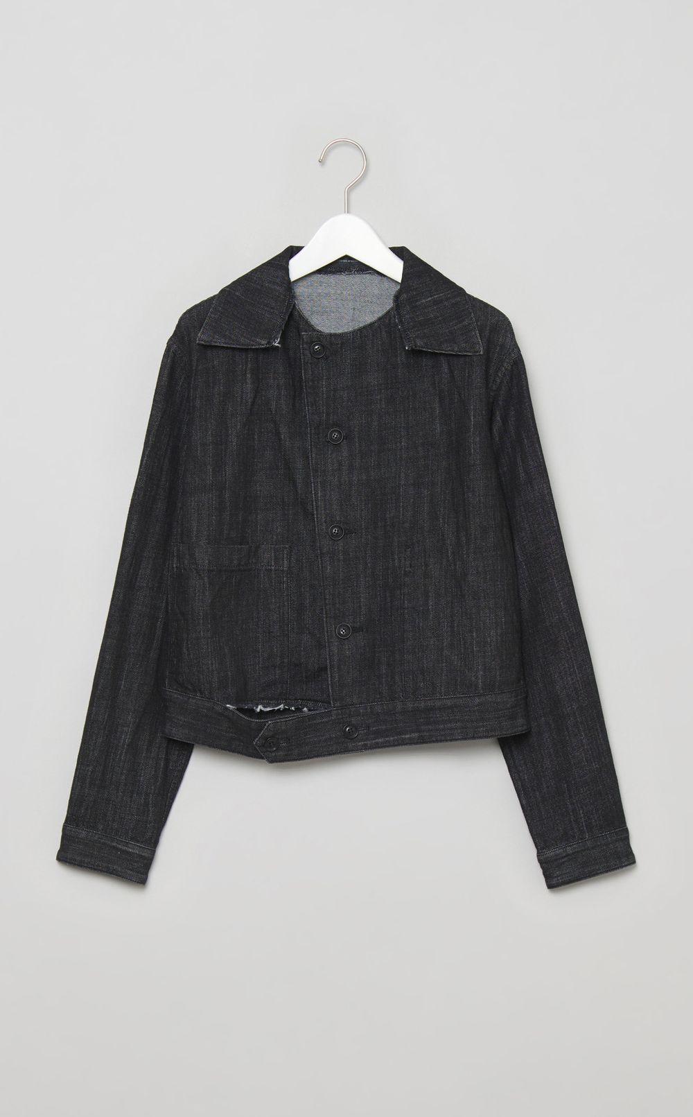 デザインカラーウォッシュドデニムブルゾン