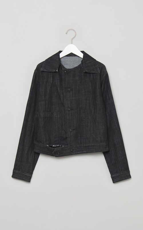 デザインカラーウォッシュドデニムブルゾン