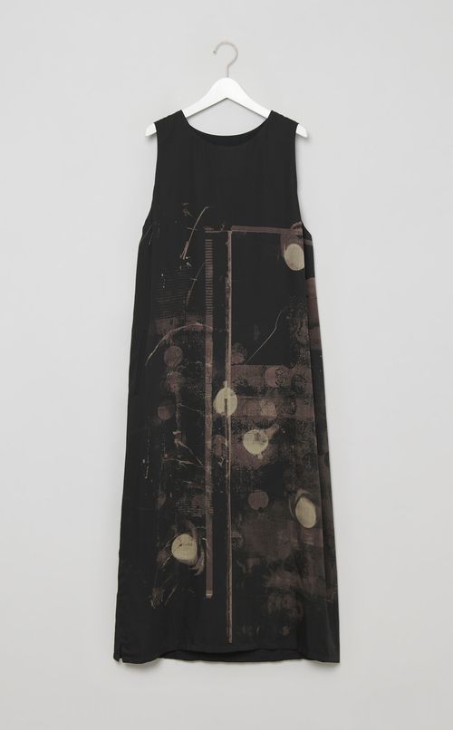 ダンガリーツイルドットプリントワンピース