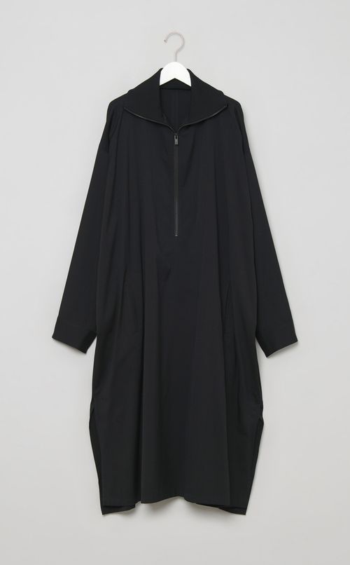 ウール混スタンドカラーワンピース