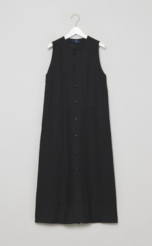 ツイードストライプ前開きワンピース