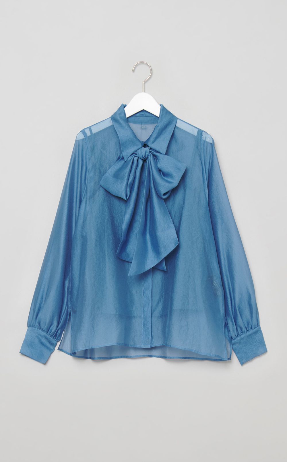 ボウタイ付きシアーシャツ