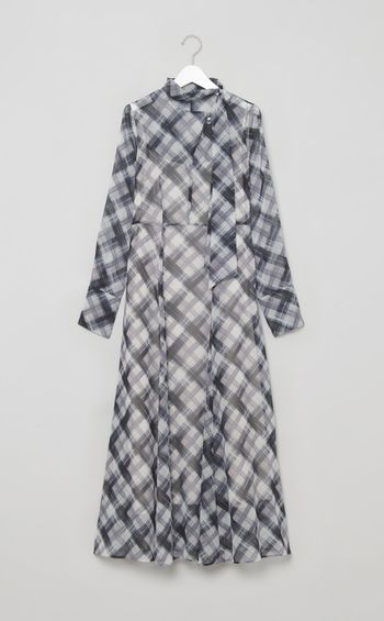 デザインボウタイシアープリントワンピース