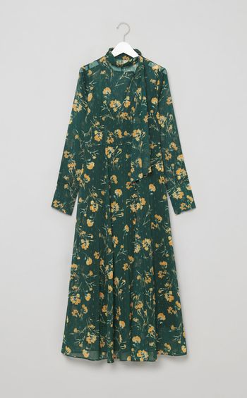 デザインボウタイシアープリントワンピース