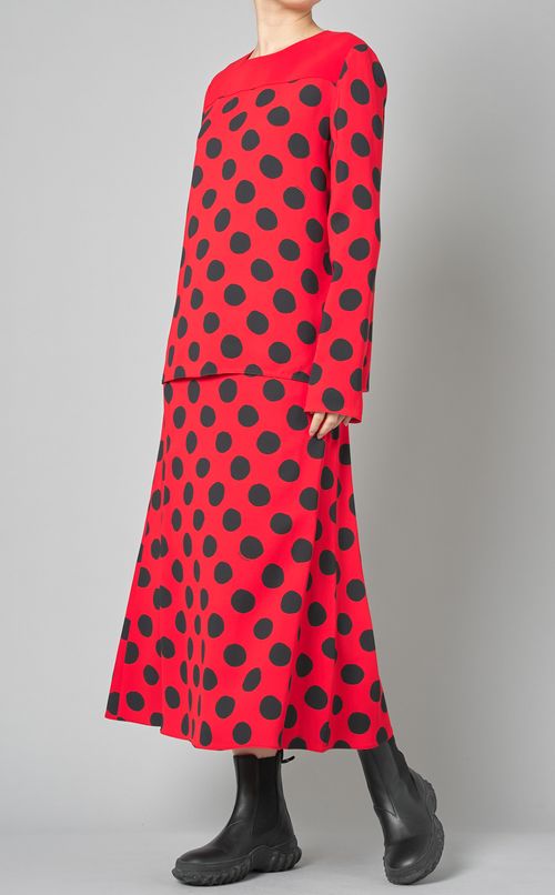 ドットプリントフレアスカート