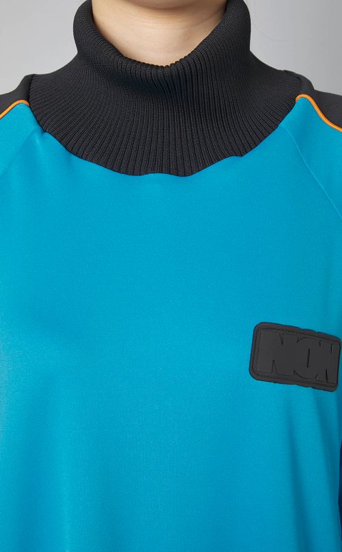 ジャージハイネックティアードワンピース