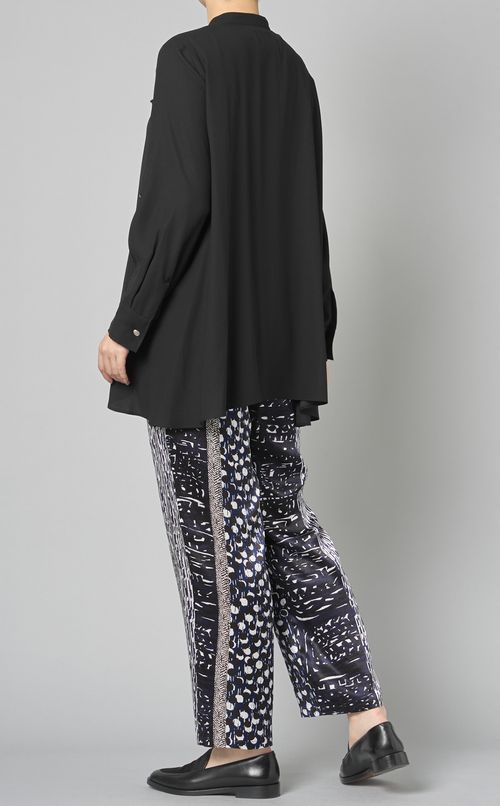 レーヨンサテンプリントイージーパンツ