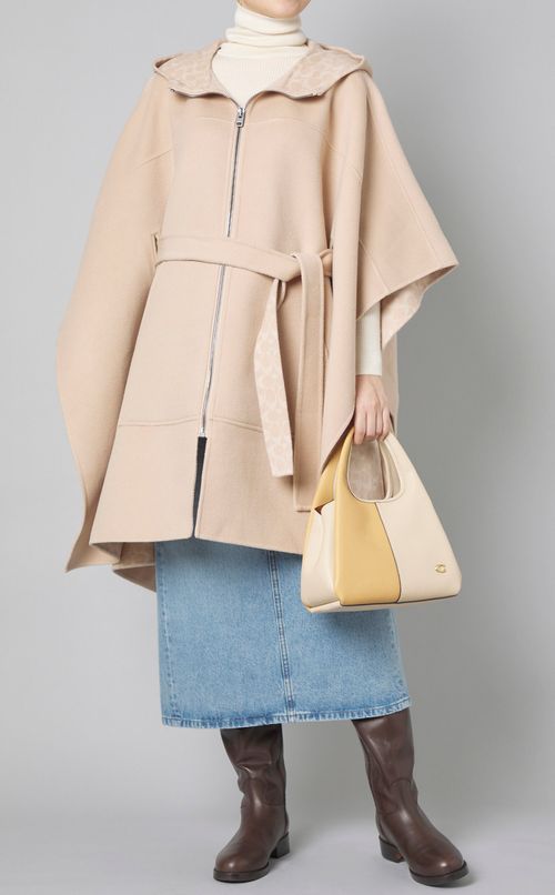 ラナバイカラーレザーショルダーバッグ