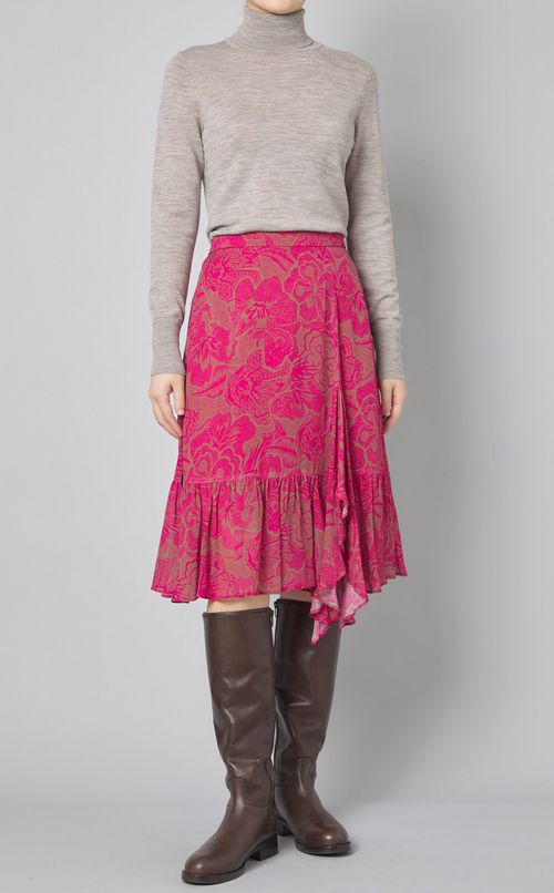 フラワープリントフレアスカート