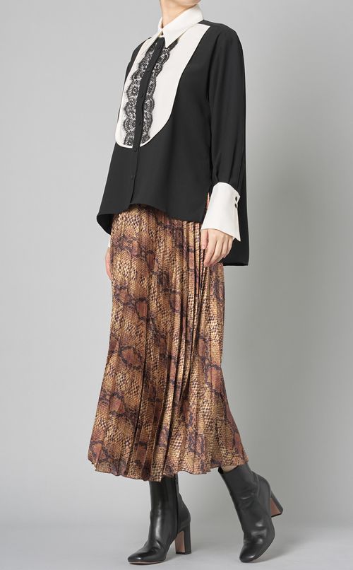パイソンプリントプリーツスカート