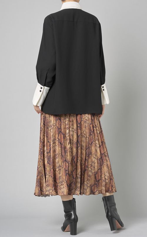 バイカラーフロントレースブラウス